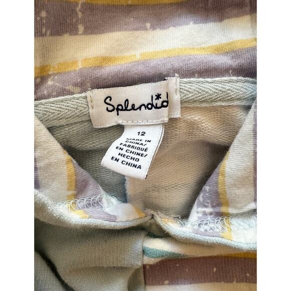 SPLENDID Longsleeve Cropped Striped Hoodie Sweatshirt Pullover Kids Size 12 - Picture 3 of 5
